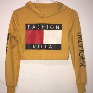 YELLOE CROPPED HOODIE